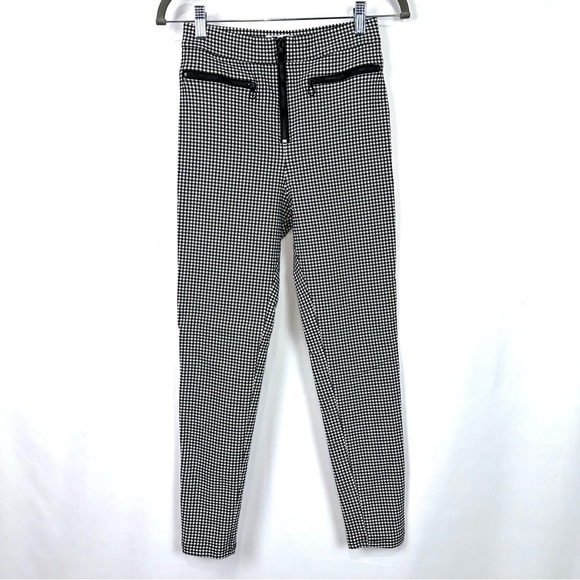 Urban Outfitters Susie High Rise Gingham Plaid Black White Pants sz 6 - Picture 5 of 16